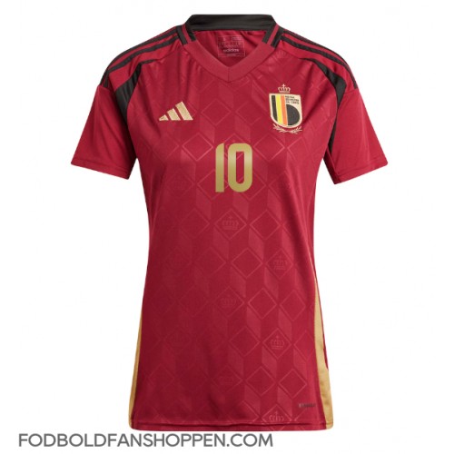 Belgien Romelu Lukaku #10 Hjemmebanetrøje Dame EM 2024 Kortærmet Belgien Romelu Lukaku #10 Hjemmebanetrøje Dame EM 2024 Kortærmet